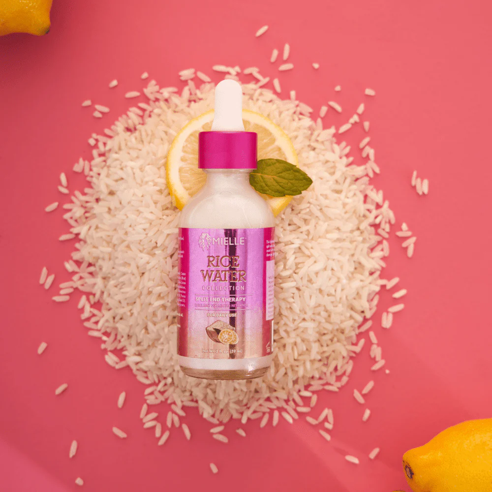 Thérapie pour les pointes fourchues à l'eau de riz biologique