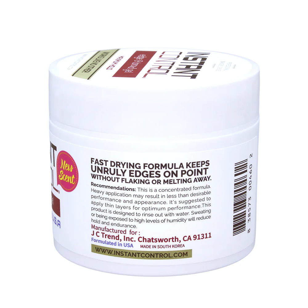 INSTANT CONTROL maximum hold edge control gel white jar fast drying formula for sleek edges