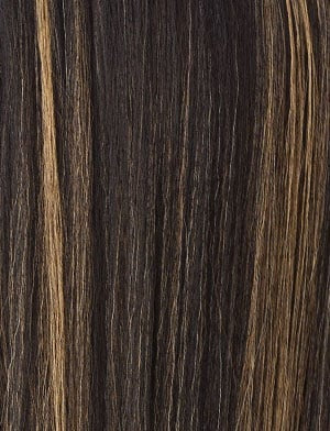 SENSATIONNEL synthetic up and down ponytail wig in dark brown with honey blonde highlights straight texture