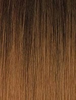 SENSATIONNEL synthetic up and down ponytail wig in straight ombre brown to caramel close up texture