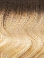 SENSATIONNEL ombre brown to blonde wavy synthetic up and down ponytail wig high shine natural look