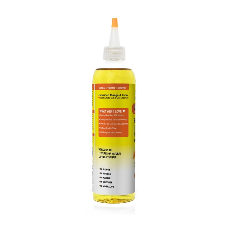Jamaican Mango and Lime island oil for hair in clear squeeze bottle with applicator tip for scalp care