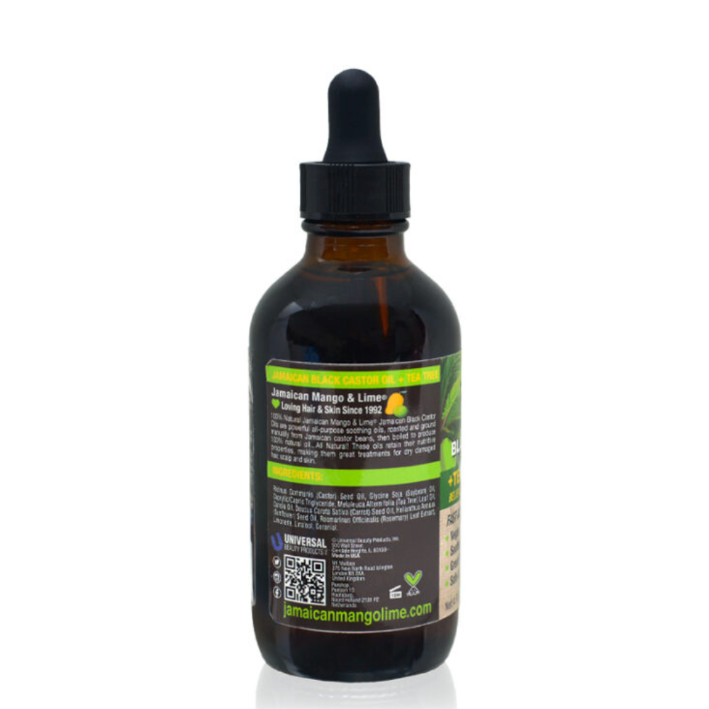 Jamaican Mango and Lime Jamaican black castor oil tea tree amber dropper bottle hair care treatment