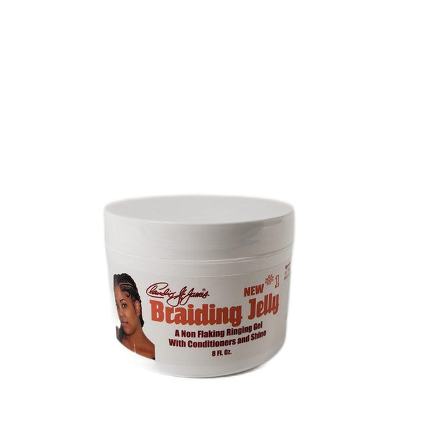 CLAUDIO ST JAMES braiding jelly for hair white 8 fl oz jar non flaking styling gel with shine