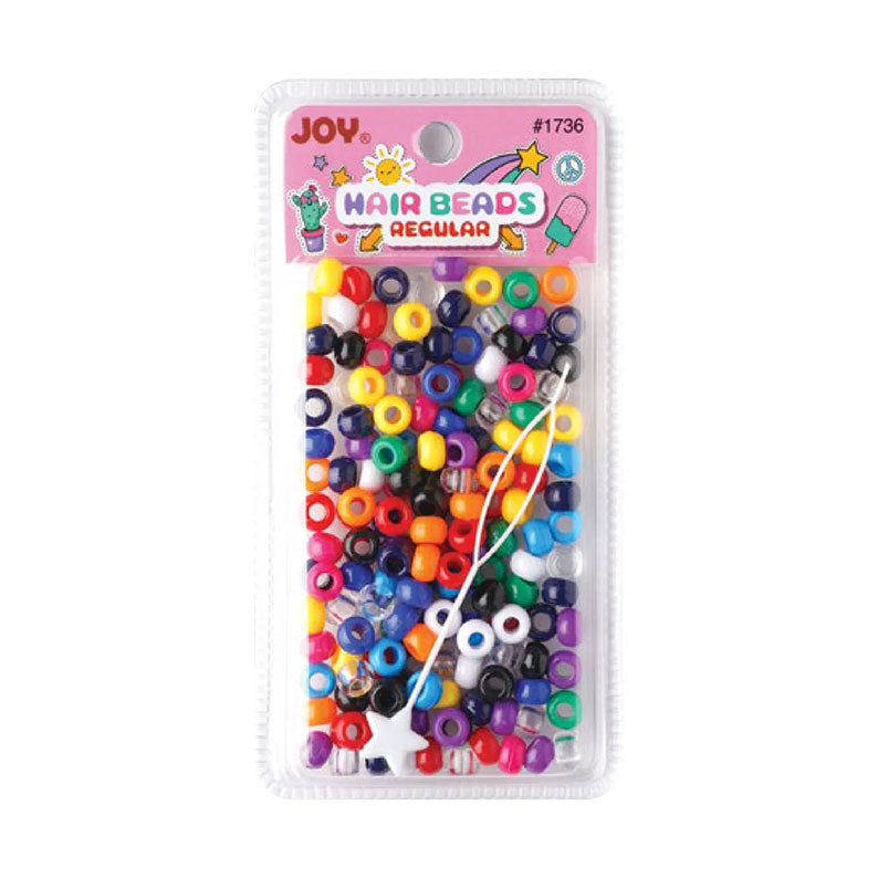 ANNIE assorted hair beads for braids multicolor plastic ponytail beads with white star charm and threading tool