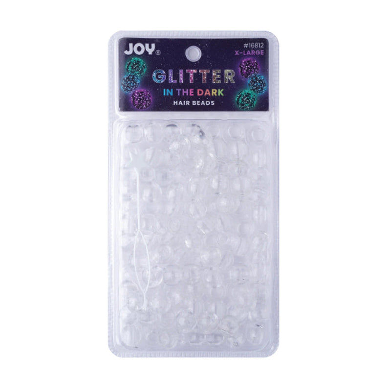 ANNIE clear glitter hair beads pack glow in the dark large transparent styling beads for braids