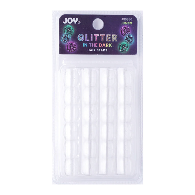 ANNIE clear glitter hair beads jumbo pack in clear blister packaging glow in the dark
