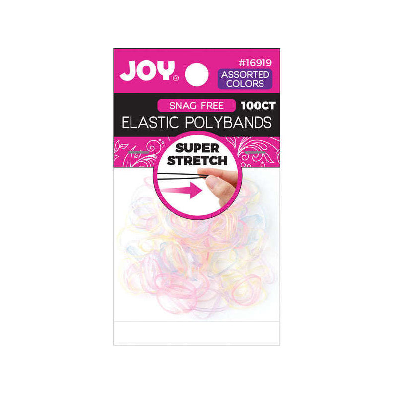 ANNIE elastic polybands for hair 100 count assorted pastel colors pack with snag free super stretch bands