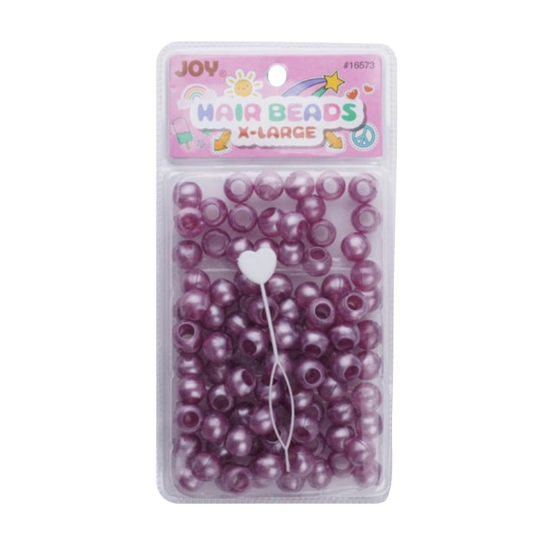 ANNIE pearl light purple hair beads xlarge pack with heart applicator for braids and styles