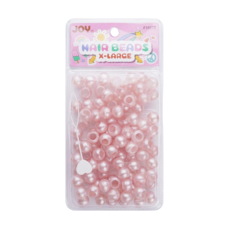 ANNIE pearl pink hair beads extra large pack of shiny plastic beads with threading tool for braids