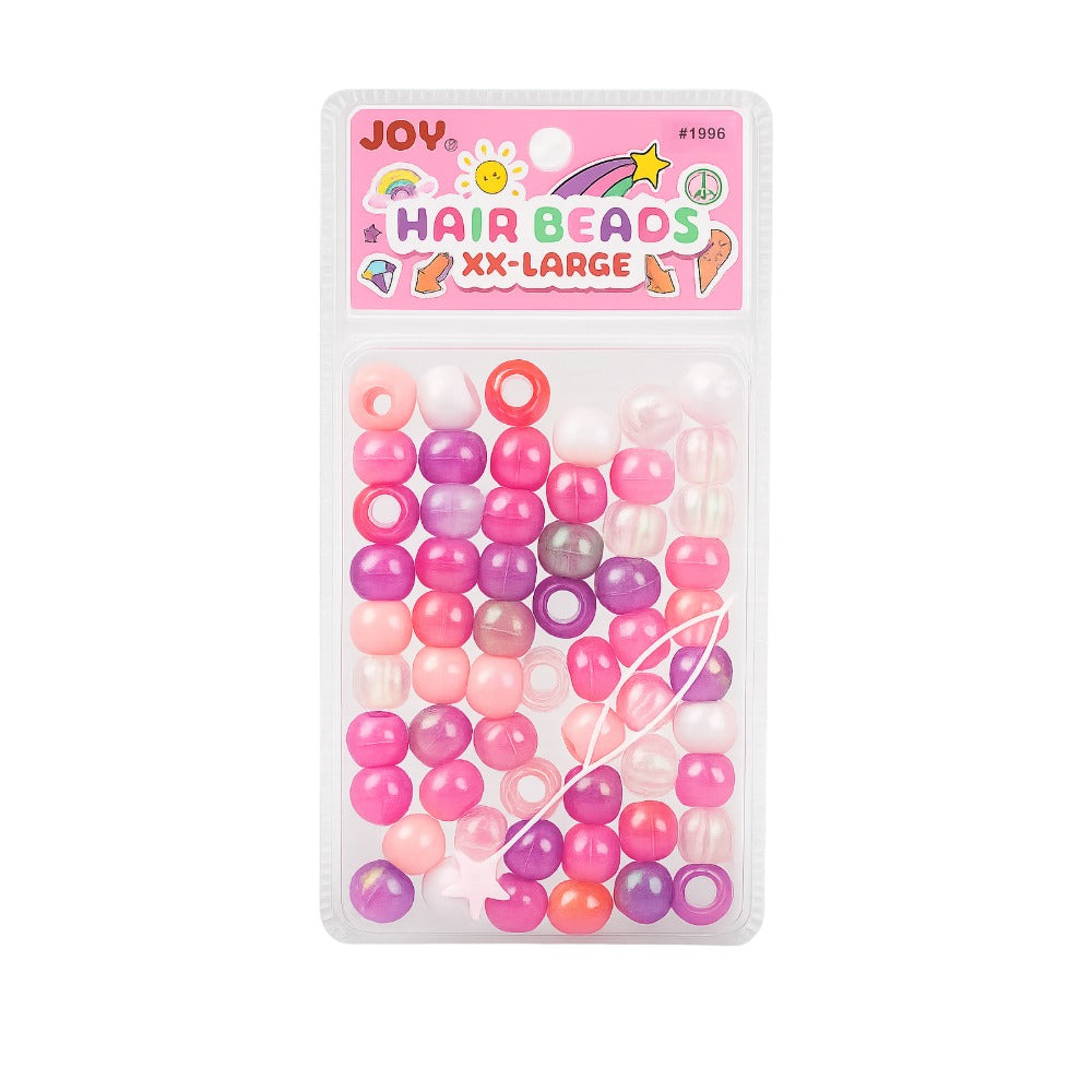 ANNIE xx-large hair beads pack with pink purple and pearl beads for braids and styling accessories