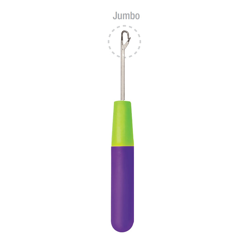 RED BEAUTY by KISS jumbo crochet hook for braiding with green and purple handle