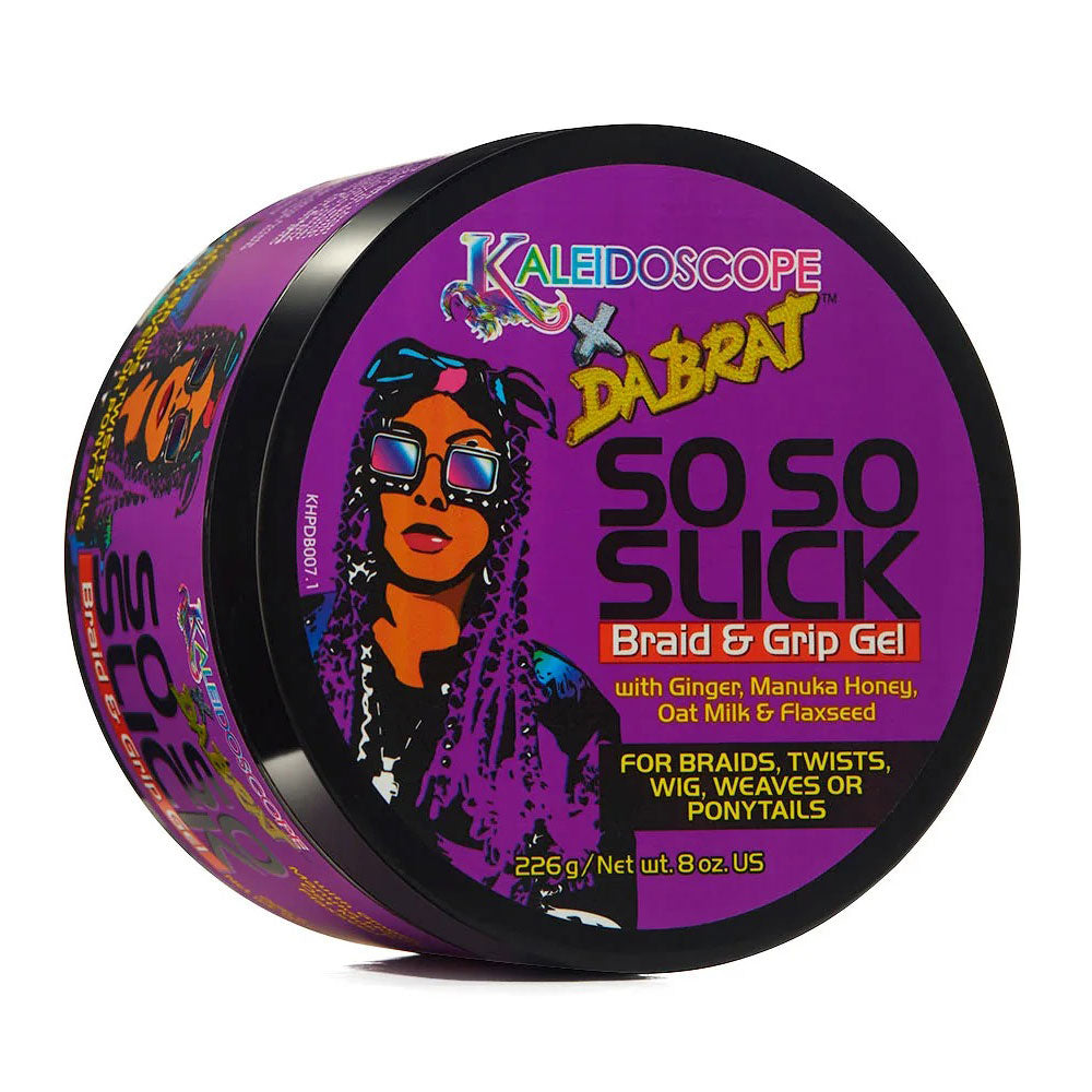 KALEIDOSCOPE So So Slick jar purple label braid and grip gel for braids with ginger and manuka honey