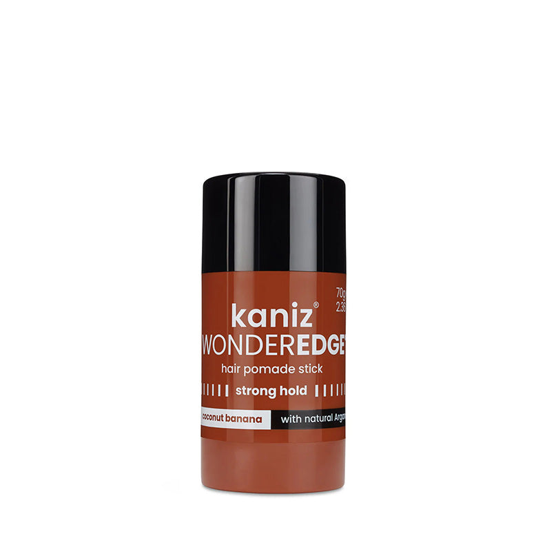 KANIZ Wonderedge edge control hair pomade stick strong hold brown tube coconut banana scent