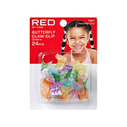 RED BEAUTY by KISS kids butterfly hair clips 24-piece set with colorful ombre claw clips for children