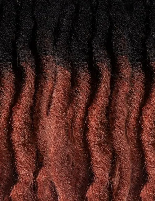 OUTRE kinky passion twist hair extensions in black to brown ombre braid texture