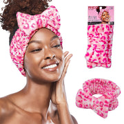 Bandeau de spa en peluche [Léopard rose] #HQ100