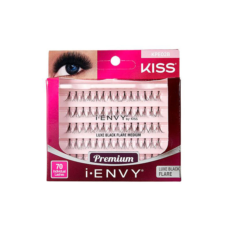 Kiss Ienvy Luxe Black Flare lashes pack of 70 individual cluster lashes IVY BEAUTY by KISS for dramatic volume