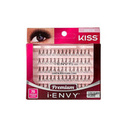 IVY BEAUTY by KISS packaging showing Kiss Ienvy Luxe Black Flare Long lashes. 70 individual black flare clusters
