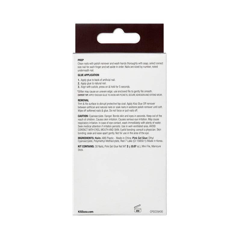 IVY BEAUTY by KISS premium press on nails packaging back showing instructions and hang tab