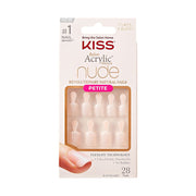 Kiss nude press on nails IVY BEAUTY by KISS salon acrylic French petite 28 nails natural nude manicure