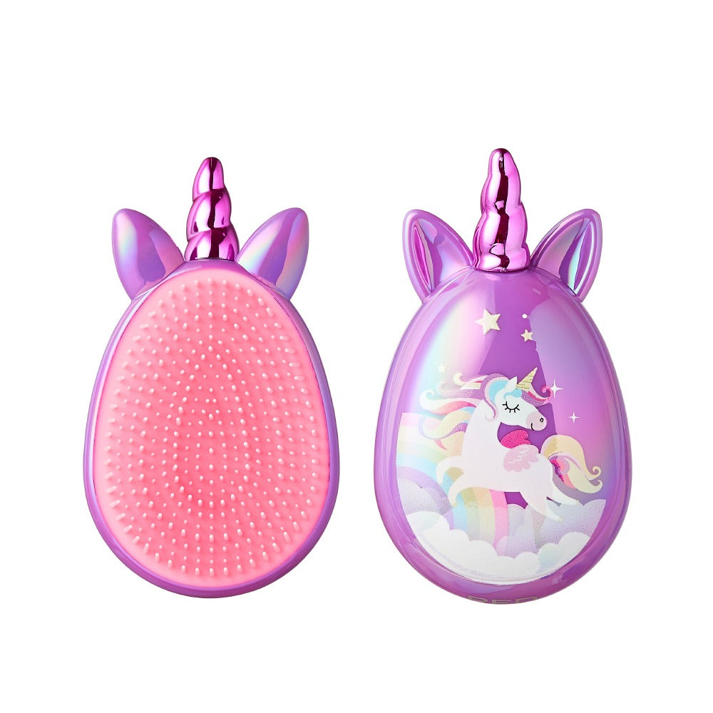 RED BEAUTY by KISS unicorn detangling brush for kids pink purple hair brush with soft silicone bristles and unicorn design