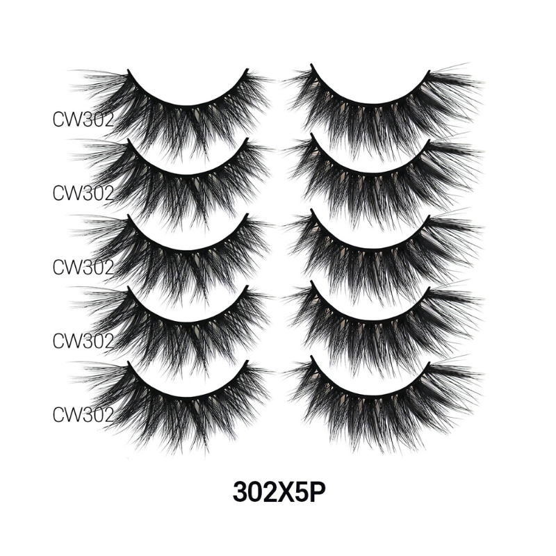 LAFLARE 3D cashmere eyelashes value pack five pairs dramatic fluffy black false lashes