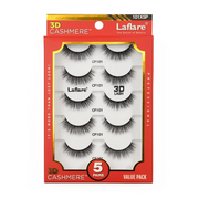 LAFLARE 3D cashmere eyelashes value pack five pairs CF101 black natural wispy false lashes