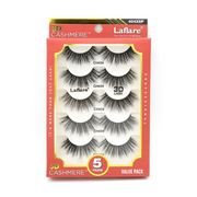 LAFLARE 3D cashmere eyelashes value pack five pairs layered black false lashes for reusable wear