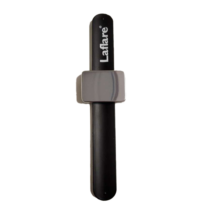LAFLARE magnetic wrist band for hairstylists black slap bracelet with grey magnetic tool pad