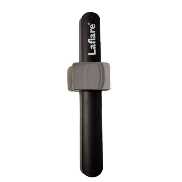 LAFLARE magnetic wrist band for hairstylists black slap bracelet with grey magnetic tool pad