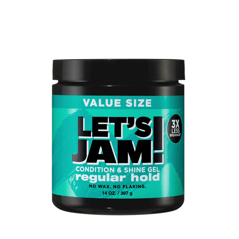 LETS JAM Condition and Shine Gel value size jar regular hold hair gel for shine no wax no flaking