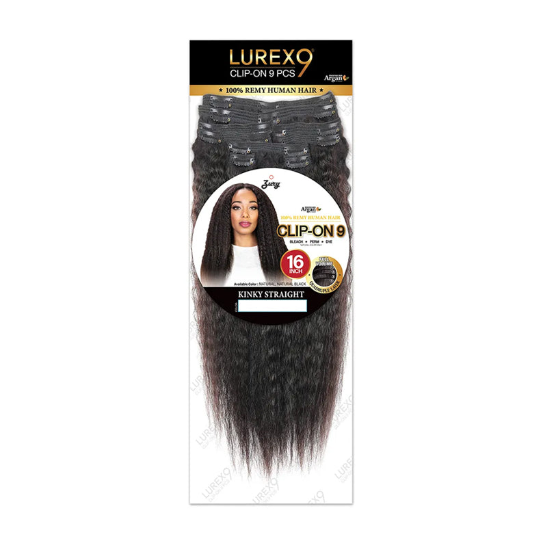 ROYAL IMEX kinky straight clip in hair extensions 9 piece long black Remy human hair pack