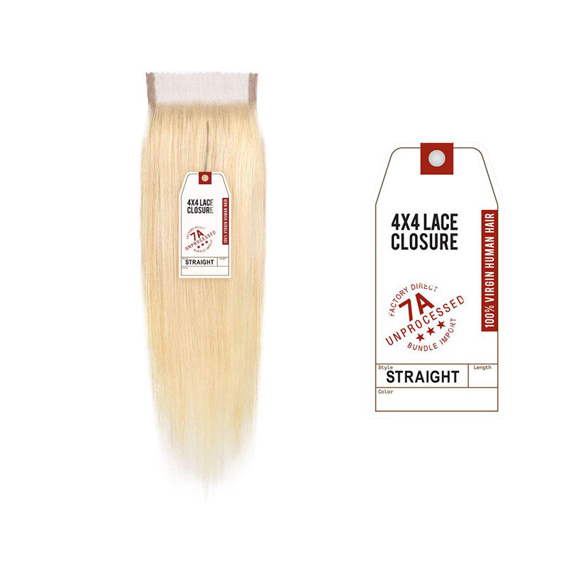 SENSATIONNEL 7A 4x4 lace closure straight blonde unprocessed 100 percent virgin human hair closure for sew ins