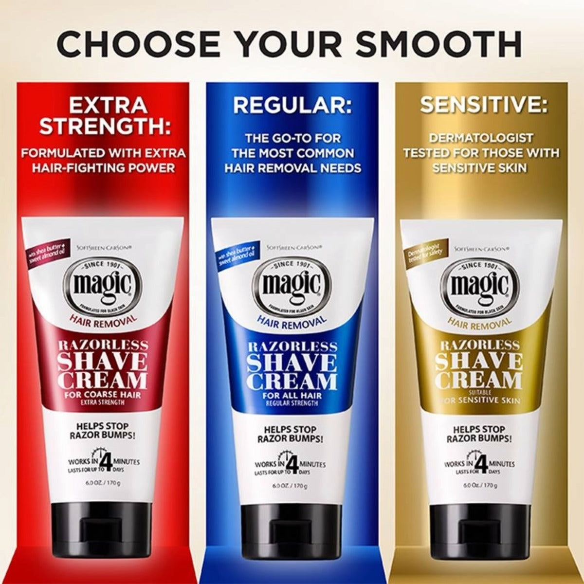 magic Razorless Cream Shave [Sensitive Skin] 6oz