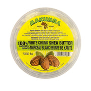 MAKUMBA 8 oz jar of 100% natural shea butter white chunk for dry skin and body care