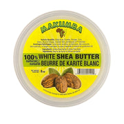 Makumba pure white shea butter for skin in 8 oz container with natural moisturizing benefits