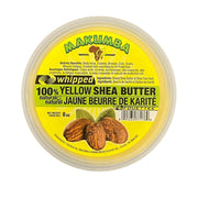 MAKUMBA 8 oz jar of yellow whipped shea butter 100 percent natural with shea nuts on label