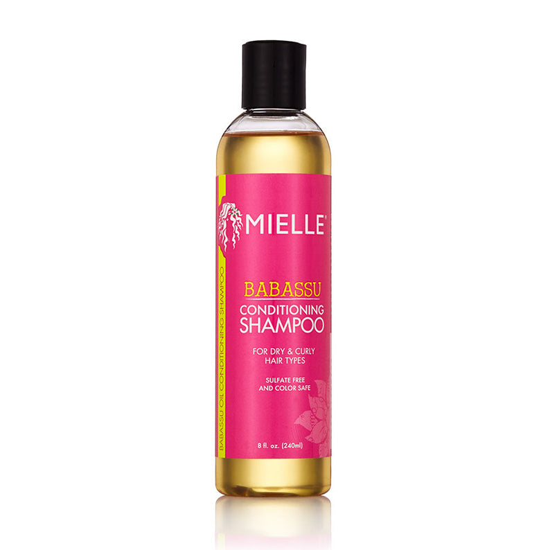Mielle Babassu Conditioning Shampoo in an 8 oz bottle, ideal for dry and curly hair types