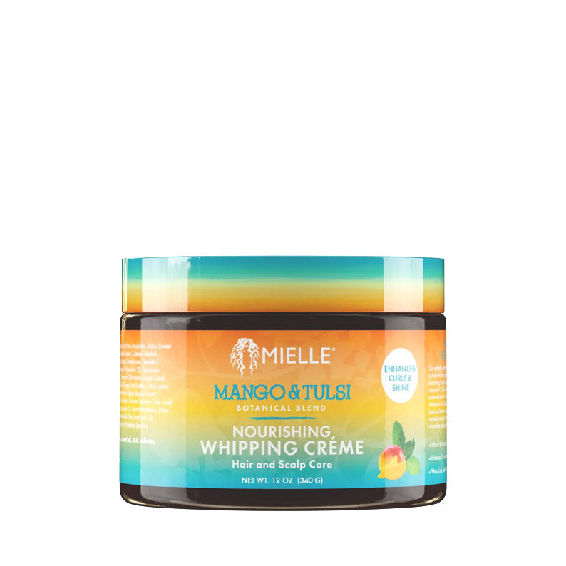 MIELLE Mango Tulsi nourishing whipping creme jar for hair and scalp care mango tulsi hair cream