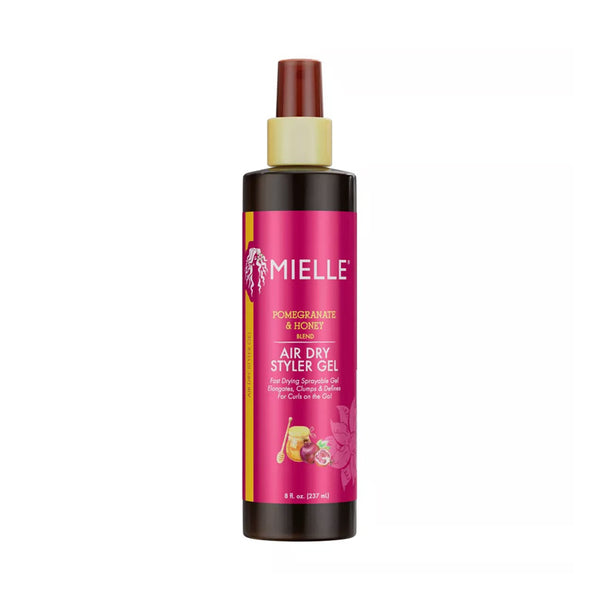 MIELLE pomegranate and honey air dry gel bottle for frizz control and defined natural curls