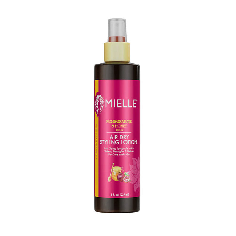 MIELLE pomegranate honey air dry styling lotion pink spray bottle for frizz control and curl definition