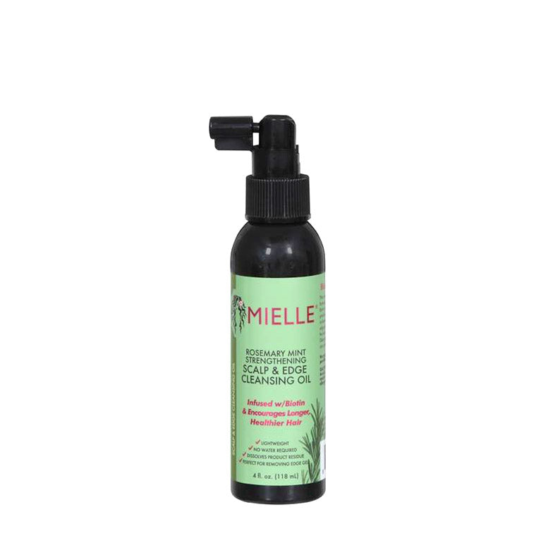 MIELLE rosemary mint scalp cleansing oil 4 fl oz black spray bottle for scalp and edge care