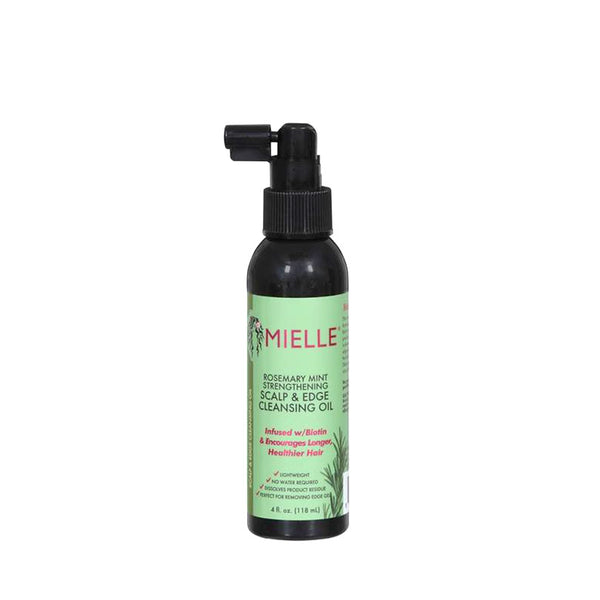 MIELLE rosemary mint scalp cleansing oil 4 fl oz black spray bottle for scalp and edge care