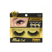 EBIN Mink Cat Duchess MCD005 Onyx false eyelashes in black gold box 3D mink lashes for dramatic look