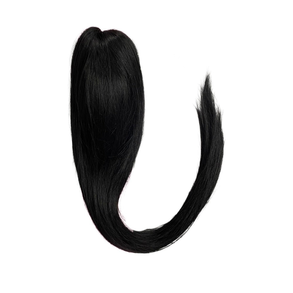 VIYA sleek black 100% virgin human hair ponytail extension long straight high shine clip in