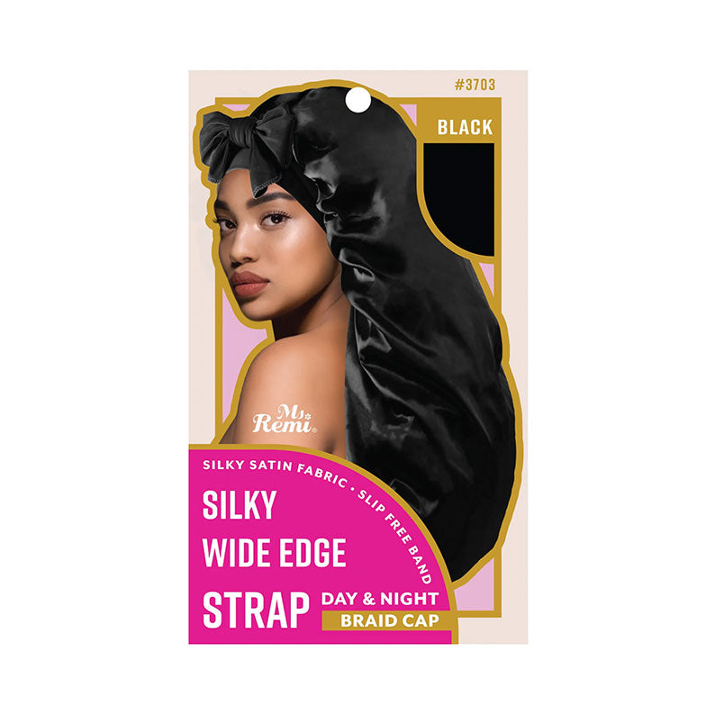 Ms. Remi Silky Wide Edge Strap - Day & Night - BRAID CAP - BLACK #3703
