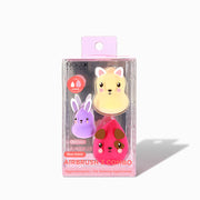 NICKA K airbrush makeup sponge set with three animal shaped sponges in clear pink packaging