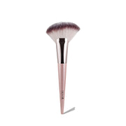 NICKA K highlight and contour brush rose gold fan brush with soft two tone bristles for powder