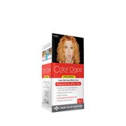 Box of color oops hair color remover extra strength with surprised red curly model and product details